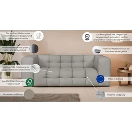 LeGer Home by Lena Gercke 3-Sitzer "TALISHA Designersofa, moderne Steppung, Maße B/T/H: 229/110/75 cm", grün (oliv), B:229cm H:75cm T:110cm, 100% Polyester, LEGER HOME BY LENA GERCKE, Sofas, aufwendig gepolstert, hoher Sitzkomfort