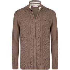 Felix Hardy Strickjacke mit durchgehendem Reißverschluss Braun XL