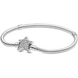 Pandora 599639C01 Damen-Armband Sternverschluss Silber, 18 cm