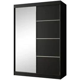 beautysofa Schiebetürenschrank PACO 150 x 215 x 61 cm Schwarz