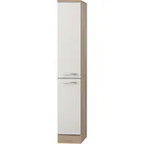 Optifit Küchen-Midi-Apothekerschrank Dakar286 30cm x 174,4cm x 60cm Weiß-Eiche