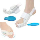 QKEPCY Hallux Valgus Korrektur Set Hallux Valgus Korrektor Hallux Zehentrenner Fußkorrektur und Valgus Zehenspreizer Silikon Bunion Schiene Erwachsene Zehenabscheider zur Schmerzlinderung von Hallux