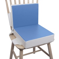Kalawen Sitzerhöhung Stuhl Kind 2 Stücke Sitzkissen Kinder Baby PU Waschbar Tragbare Stuhl Sitzerhöhung mit Gurte Kindersitzkissen fur Kinder über Zwei Jahre, Blau