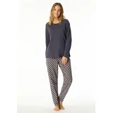 SCHIESSER Schlafanzug Comfort Essentials (2 tlg) Baumwolle, langärmelig, mit Bündchen, Rundhalsausschnitt grau 4XL (48)