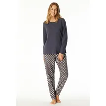 SCHIESSER Schlafanzug Comfort Essentials (2 tlg) Baumwolle, langärmelig, mit Bündchen, Rundhalsausschnitt grau 4XL (48)