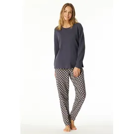 SCHIESSER Schlafanzug Comfort Essentials (2 tlg) Baumwolle, langärmelig, mit Bündchen, Rundhalsausschnitt grau 4XL (48)