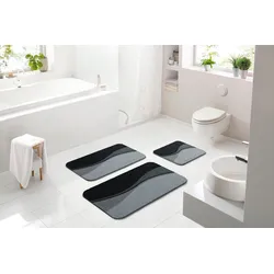 Linea Due Badematte »Flash«, rutschhemmend beschichtet, fußbodenheizungsgeeignet Linea Due anthrazit rechteckig (50 cm x 80 cm)