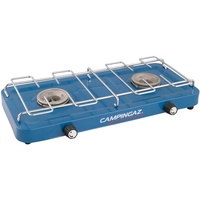 Campingaz Base Camp, verschiedene Kochmöglichkeiten mit 2 Platten, 2-flammiger Gaskocher mit Leistung 2 x 1600 Watt, Unisex, Erwachsene, Blau, Einheit