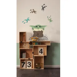 KOMAR Deco-Sticker Star Wars The Mandalorian Grogu Enchanted Frogs Braun