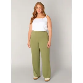 Base Level Curvy "Arah", Damen, Gr. 54/56, Länge 30, grün, Web, Obermaterial: 97% Polyester, 3% Elasthan, loose fit extralang, Hosen Treggings, mit elastischem Bund
