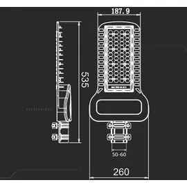 V-Tac Straßenleuchte LED 100 W 13500 lm IP65 grau