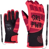 Ziener Mädchen LIWA Ski-Handschuhe/Wintersport | wasserdicht, Primaloft, modisch, Wine red.neon pink, 5,5