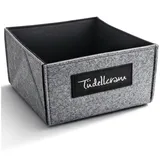 com-four® Aufbewahrungsbox Filz faltbar – Filzkorb anthrazit 19 x 19 x 9,5 cm – Filz Organizer für Regal, Schrank und Büro – platzsparender Aufbewahrungskorb klein (anthrazit - Tüdelkram)