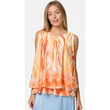 pm selected Damen Blusentop Sommer Sleeveless Overlay Satin Muster Top PM33