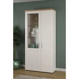 trendteam Vitrine Shade 95 x 194 x 38 cm Weiß