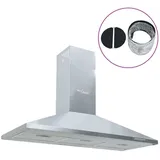 vidaXL Dunstabzugshaube 90 cm Edelstahl
