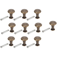 Huairdum Schrankgriffe, Möbelknöpfe, 10 Sets Schrankgriffe mit einem Loch, 20 mm x 25 mm knauf für Schrank für Küche Badezimmer grüne Bronze Schrankknöpfe