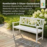 prestige home living outdoor 3-Sitzer Gartenbank 150 x 61 x 89 cm Weiß