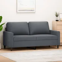 Gecheer 2 Sitzer Sofa Couch Gästesofa Schlafsofa Sofabett Bettsofa für Wohnzimmer/Wohnung/Büro Dunkelgrau 140 cm Samt