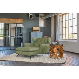 KAWOLA Relaxsessel CHARME Cord 80 x 70 x 100 cm Grün mit Kissen
