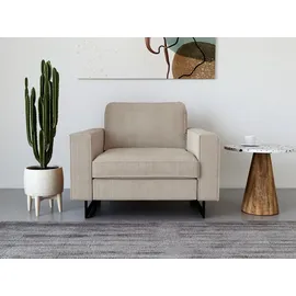 PLACES OF STYLE Loveseat »Pinto«, mit Keder, Metallfüßen und auch in Cord Bezug erhältlich, beige