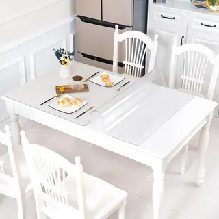 Schreibtischunterlage Transparent 1mm, Große Durchsichtig Klar Schreibtischmatte, Antihafte rutschfeste Arbeitsmatte, Tischfolie transparent für Büro küche Esstisch und Couchtisch(30cm x 80cm)