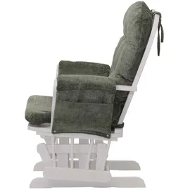 Mendler Relaxsessel HWC-C76 Chenille 52 x 0 x 0 cm Grün mit Hocker