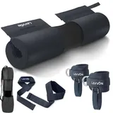 Langhantel-Kniebeugenpolster-Set, Nylon-Polsterung, rutschfest, dicker Schaumstoff, Langhantelpolster für Kniebeugen, Ausfallschritte und Stangenpolster für Hüftstoß, Standard-Hantelstangenpolster –