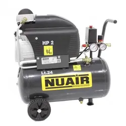 Nuair FC2/24 - Elektrischer Kompressor mit Wagen - Motor 2 PS - 24 Lt - Druckluft. Wartungsset für den Kompressor kostenlos.
