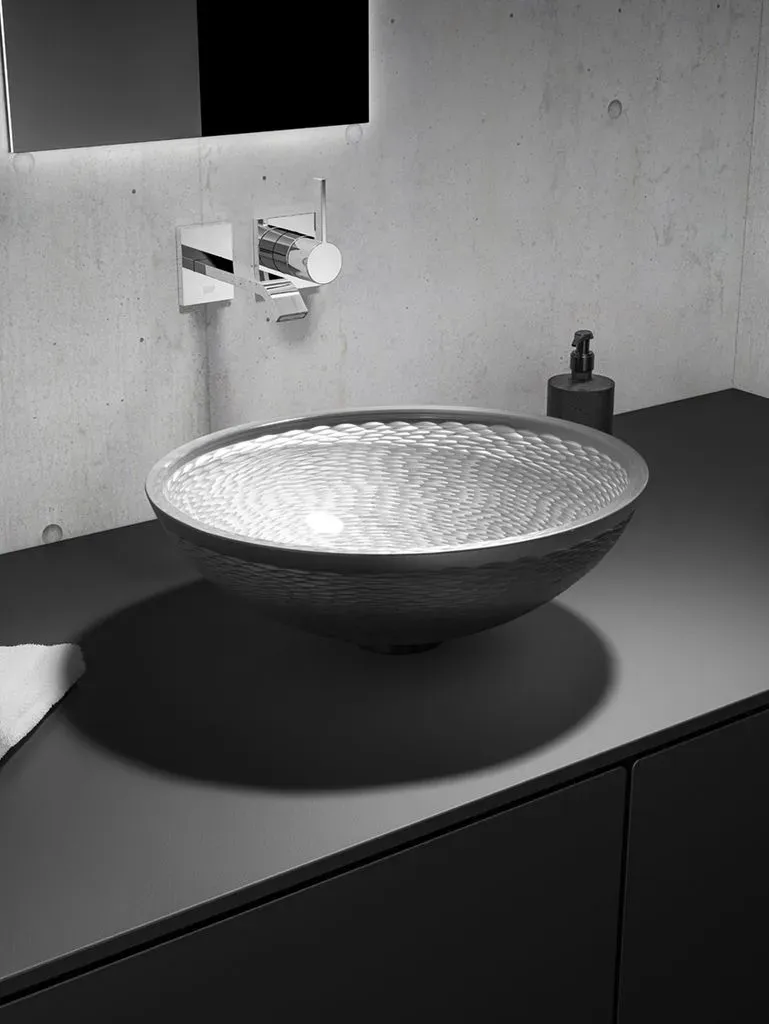 Glassdesign Klio 44 Aufsatzwaschtisch Florence Glass Atelier - Silber