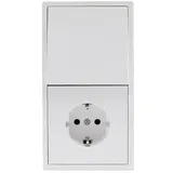 McPower Steckdosen- Set McPower Shallow Tür 2-fach Profi", 3-teilig, Klemmanschluss, weiß, matt