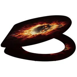 Sanilo WC-Sitz Totenkopf in Flammen Braun