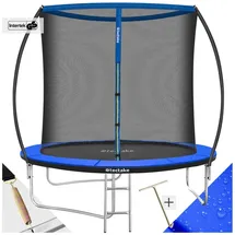 Tectake Jumpy Ø 244 cm inkl. Sicherheitsnetz Schwarz/Blau