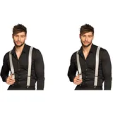 Boland - Hosenträger, verstellbar, elegant, 20er Jahre, Gatsby, Karneval, Halloween, Fasching, Mottoparty, Verkleidung, Theater, Accessoire (Packung mit 2)