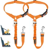 luxuskollektion Hundegurt 2-in-1 Kopfstützen-Rückhalte Anschnallgurt orange