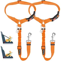 luxuskollektion Hundegurt 2-in-1 Kopfstützen-Rückhalte Anschnallgurt orange