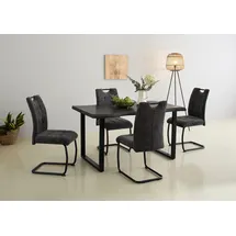 Hela Esstisch »GISELLE Baumkantentisch, Küchentisch, TOPSELLER!«,... Kufengestell Metall, Industrial Design, 140 - 200 cm Breite, 2 Farben grau