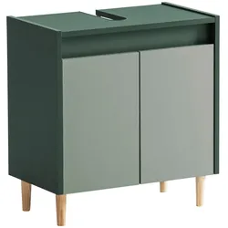 Tchibo - Waschbeckenunterschrank »Lovis« - 57x33x60cm - braun - Holz / Metall / Eschen-Massivholz