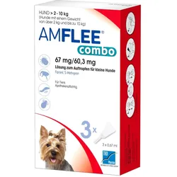 Amflee combo 67mg Lösung zum Auftropfen für kleine Hunde 2-10 kg 3 St Lösung