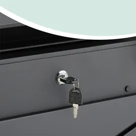 Relaxdays Briefkasten schwarz inkl. Zeitungsfach