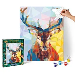 Schipper Malen-nach-Zahlen Polygon-Art Hirsch mehrfarbig