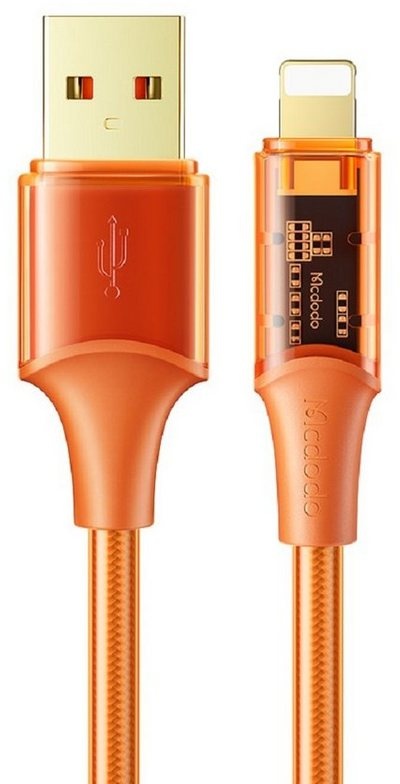 mcdodo CA-2081 Transparentes Schnellladekabel iOS Ladegerät Orange 1.2 m Smartphone-Kabel, (120 cm) orange