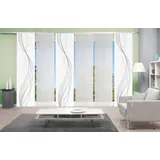 VISION S Schiebegardine Heights halbtransparent Bambusoptik 260x60, Schiebevorhang 6er Set Digitaldruck