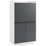 byLIVING Sekretär »Hannes«, weiß - anthrazit/Office-Schrank mit viel Stauraum, Breite 80, H 141, T 40 cm