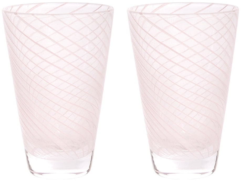 Preisvergleich Produktbild OYOY - Yuka Swirl Trinkglas, rose (2er-Set)