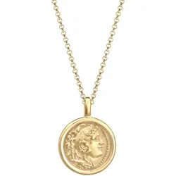 Elli Münze Plättchen Vintage Antik Trend 925 Silber goldfarben Damen 