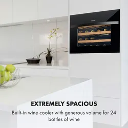 Klarstein Vinsider 24 Built-In Uno Weinkühlschrank Einbaugerät 1 Zone 24 Fl Schwarz