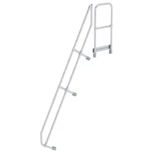 Günzburger MUNK zweiter Handlauf Aluminium-Treppe mit Plattform 60° 10 Stufen