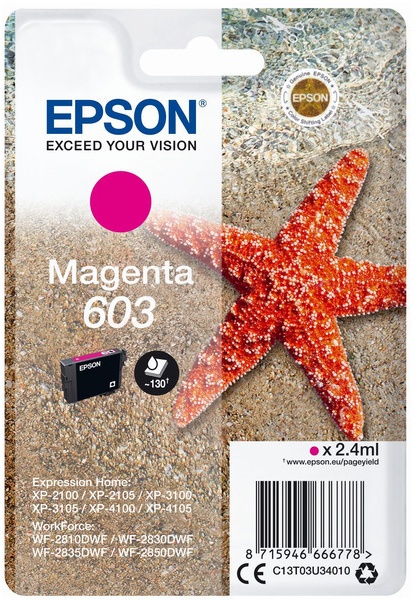 Epson 603 / C 13 T 03U34010 Tintenpatrone magenta original