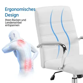 Yaheetech Bürostuhl Kunstleder Weiß